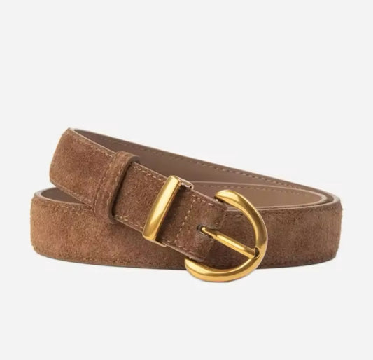 LADIES BROWN SUEDE BELT