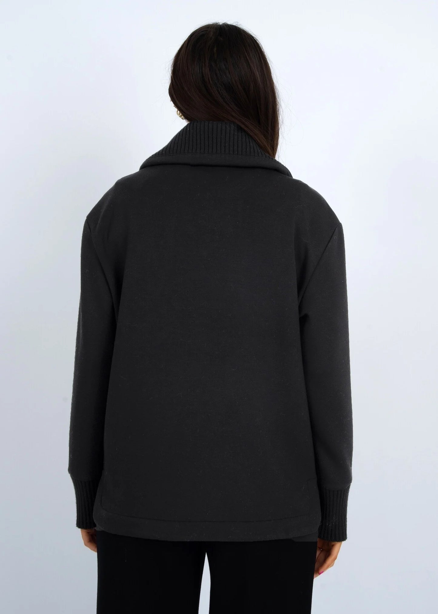 RD STYLE JIANA SOFT KNIT ZIP UP SWEATER - BLACK