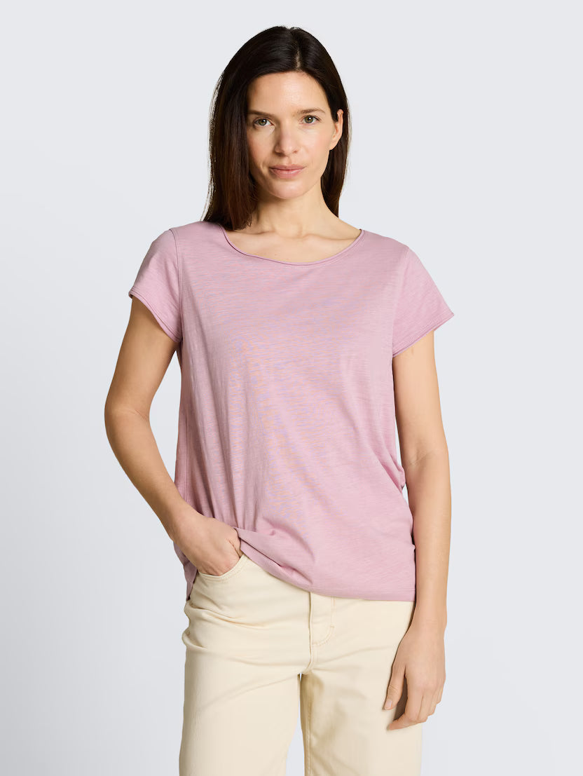 TOM TAILOR COTTON T-SHIRT - ELDERBERRY - Vi-Leen's Fashions