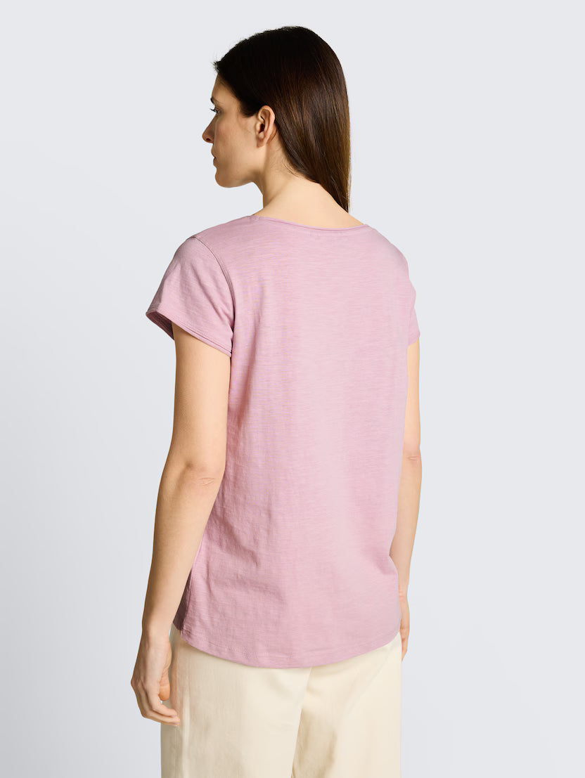 TOM TAILOR COTTON T-SHIRT - ELDERBERRY - Vi-Leen's Fashions