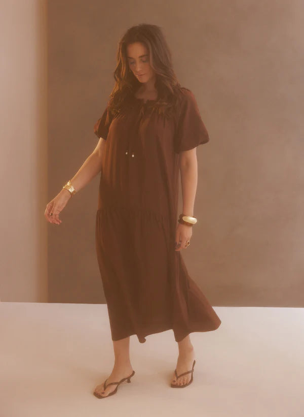YEST MIRELLA DRESS - COFFEE BROWN - Vi-Leen's Fashions