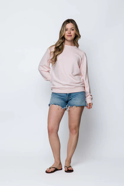 ORB JENNA LUX FLEECE SWEATSHIRT - CHALK PINK - Vi-Leen's Fashions