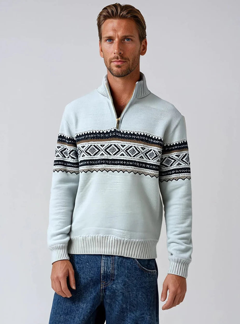 MEN'S POINT ZERO BONDED CHENILLE SWEATER - OFF WHITE